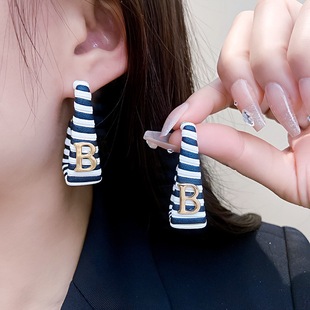 square leather striped silver let white needle and 925 black