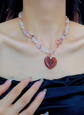 新款项链轻奢百搭高级感斑点石复