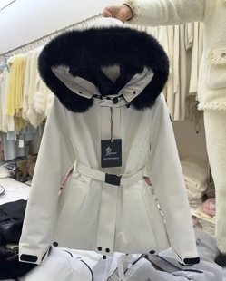 《实体同款》蒙口2025新款女士款鹅绒羽绒服外套滑雪服修身显瘦