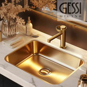 意大利GESSI水龙头ANELLO系列洗脸盆捷仕戒指把手面盆冷热龙头铜