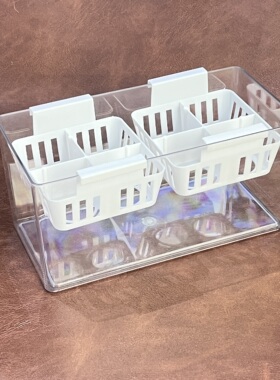 简约塑料长方形塑料透明花盆方便换水水培郁金香种球专用含定植篮