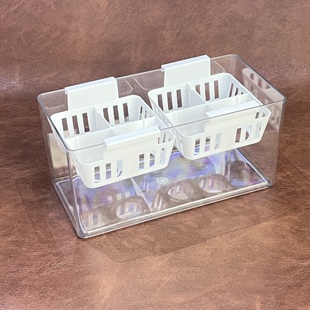 简约塑料长方形塑料透明花盆方便换水水培郁金香种球专用含定植篮