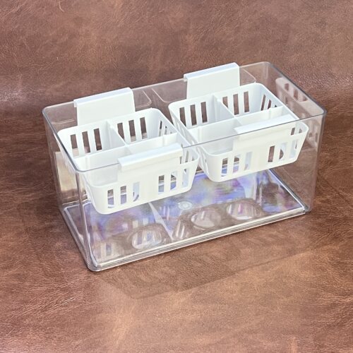 简约塑料长方形塑料透明花盆方便换水水培郁金香种球专用含定植篮