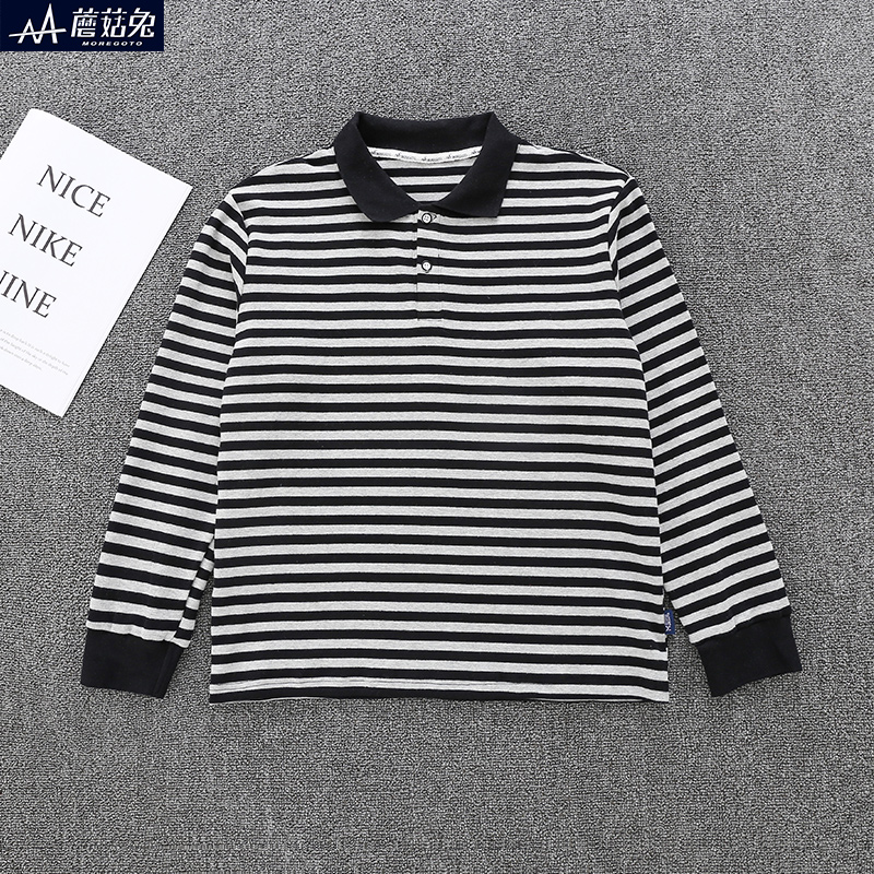 胖男童翻领长袖T恤春装新款polo衫中大童儿童Polo领上衣宽松加肥