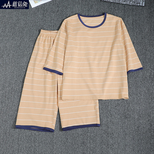 胖男童睡衣套装中大儿童春夏薄款家居服加肥加大码胖男孩宽松夏款