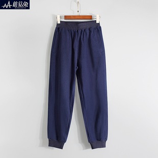 胖男童运动裤宽松加肥加大码裤子初中生春秋薄款单裤男孩纯色长裤