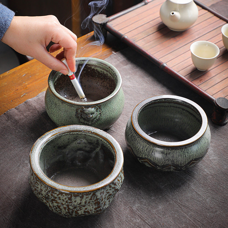 陶瓷烟灰缸复古新中式灭烟器家居办公室内酒店茶楼防风烟灰缸,家居饰品,装饰烟灰缸,淘宝优惠券,粉丝福利购,淘宝优惠卷