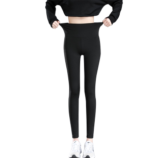 羊羔绒芭比裤女2024年春秋新款加绒打底沙鱼裤小个子八分鲨皮裤冬