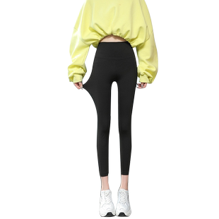 鲨鱼皮打底裤八分小个子打底沙鱼裤女加绒鲨鱼路裤外穿显瘦鲨皮裤