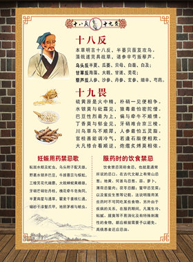 十八反十九畏海报美容院装饰贴画