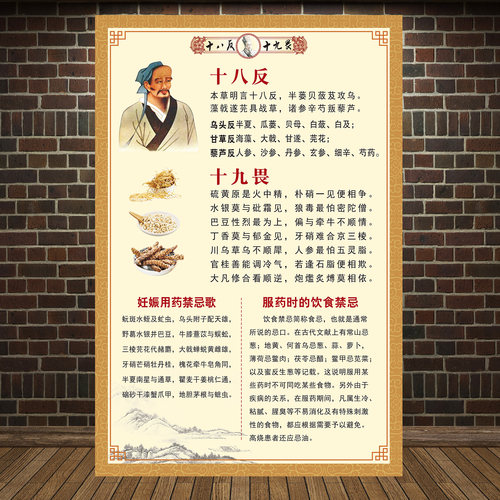 十八反十九畏海报美容院装饰贴画