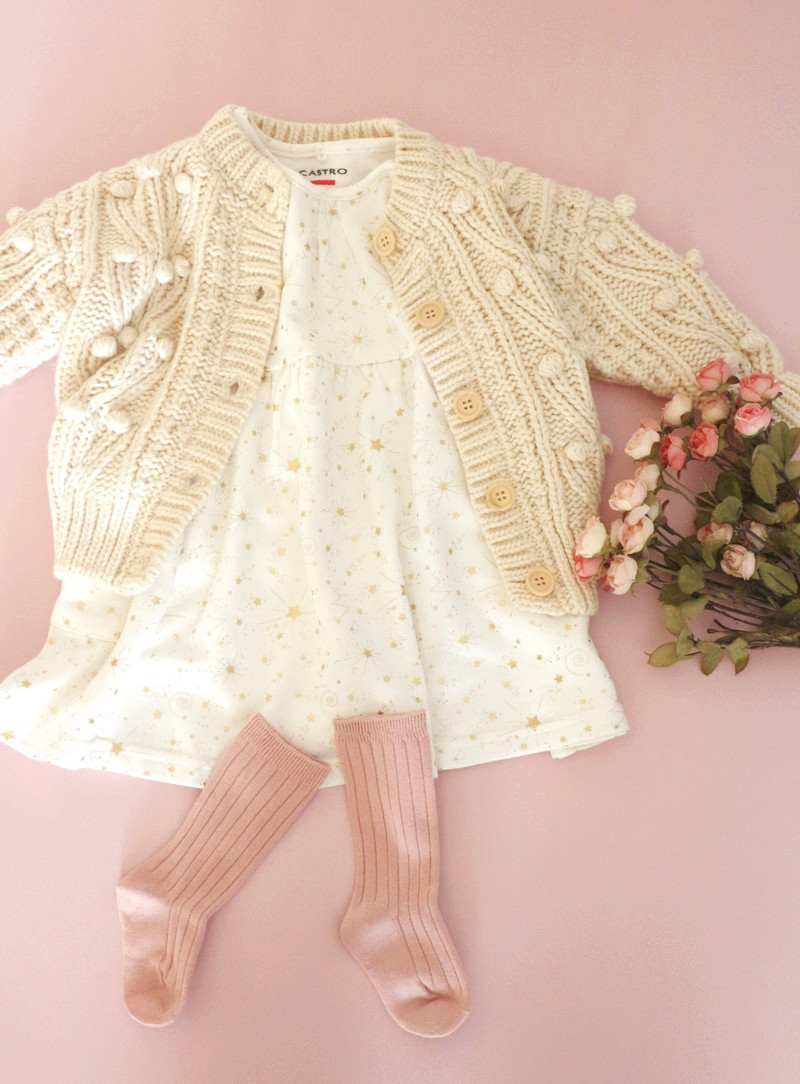 复古北欧ins男童女童装宝宝秋冬羊毛重手工球球粗线系扣毛衣外套