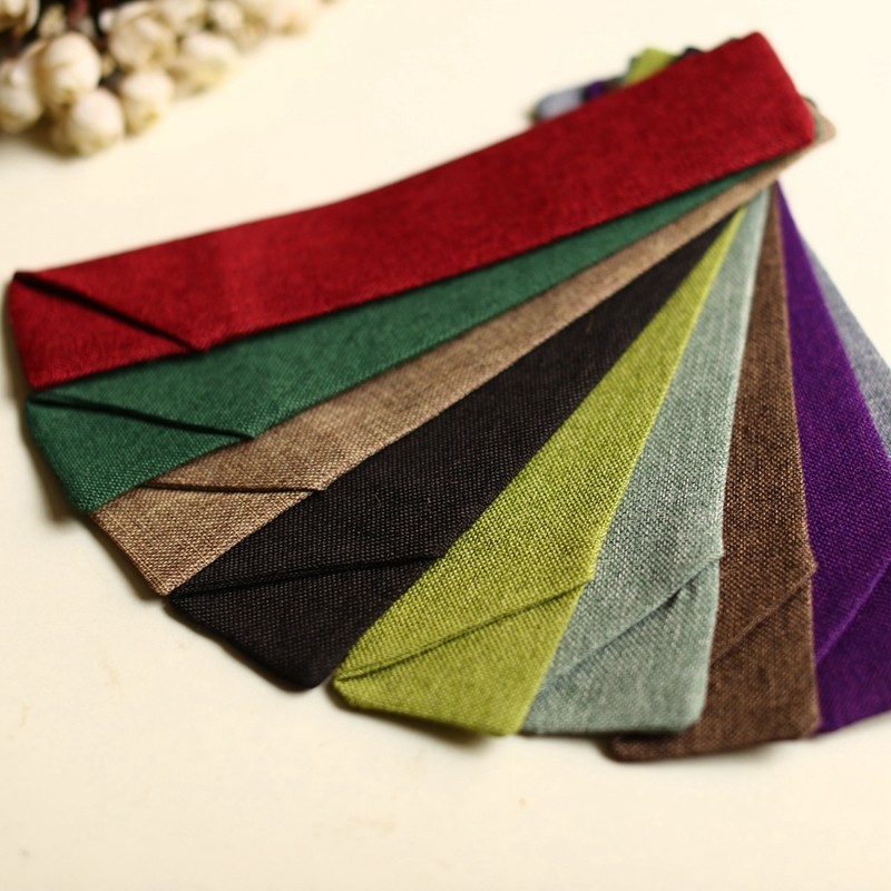 扇子配件 中国风 日本和风 日式和服 双层斜口棉麻布纯色 7寸扇套