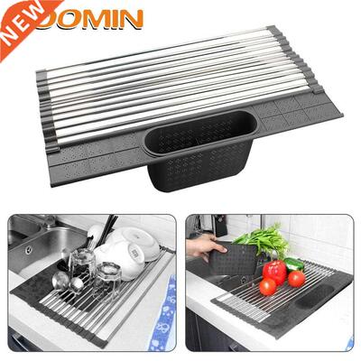 HOOMIN Storage Basket Mat For Sink Use Foldable Tableware