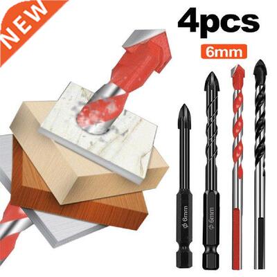 4PC 6mm Cross Hex Tile Drill Bits Set for Glass Ceramic