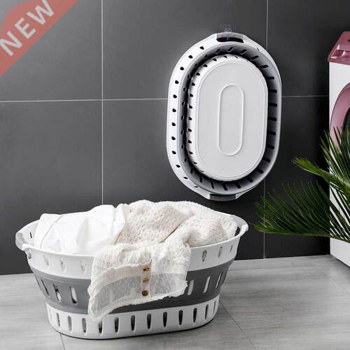 Foldable Bathroom Laundry Basket Plastic Homehold Storage