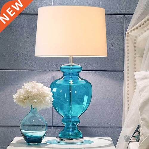 Free Shppng Blue Gourd Vase Glass Table Lamp for Lvng