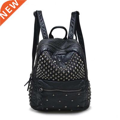 2021 New Fashion Women Backpacks Washed Leather Backpacks La