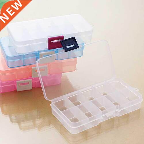 Transparent Plastic Storage Jewelry Box Compartment Adjustab