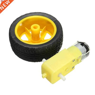 DC 3-6V Ger Motor + 65 x 26mm Plstic Tire Wheel For Smrt