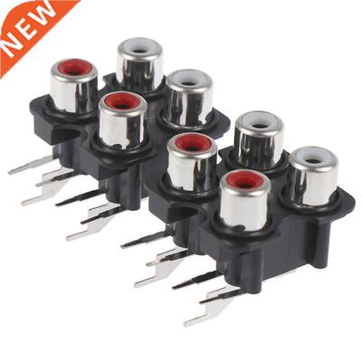 2pcs Hot New 4Way 6Pin RCA Female Audio Video Plug AV Concen