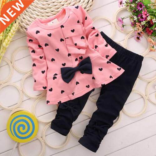 Wnter New Fashon Grls Clothng Bow Dress ops Leggngs Kd