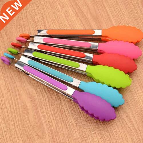 Stainless steel Silicone Kitchen Tongs BBQ Clip Salad Bread