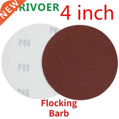 10pcs 4 inch round sandpaper disc flocking self adhesive san