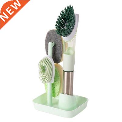 Sponge Long Handle Cleaning Brush Applied in Pans Vegetables