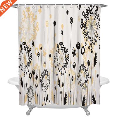 Dandelion Flower Butterfly Shower Curtains for Bathroom