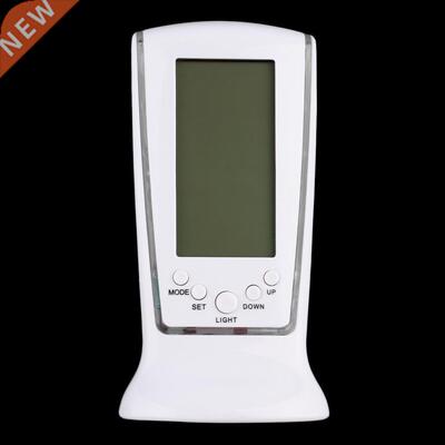 White Plastic Modern Square LCD Digital Alarm Clock Electron