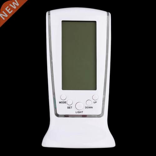 White Plastic Modern Square LCD Digital Alarm Clock Electron