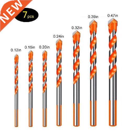 6/7/12 PCS Glass Drill Bit Set Triangular Non-slip Ceramic