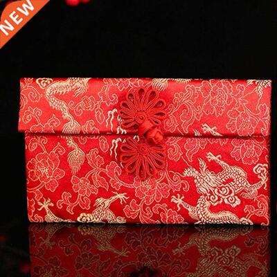 2022 Texture Fabric Chinese Red Envelopes Pocket Gift Card