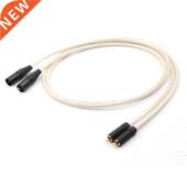 Copper XLR Silver Male RCA Pure OFC Platedr QED Pair