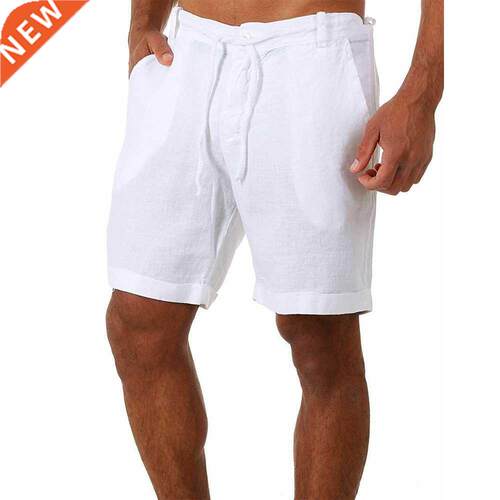 2021New Men's Cotton Linen shorts Pants Male Summer