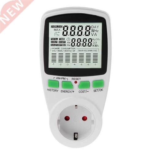 LCD EU Meter Wattmeter Power Electricity Consumption Analyze