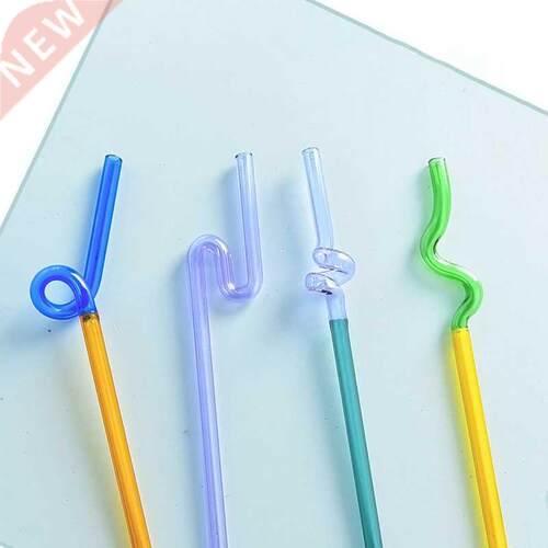 Color Glass Straw Lovely Coffee Mixing Bar Reusable Straw Lo