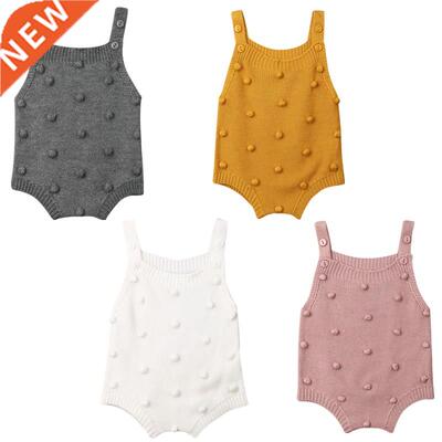 New 4Colors Baby Boys Girls Sleeveless Romper Jumpsuit Knitt