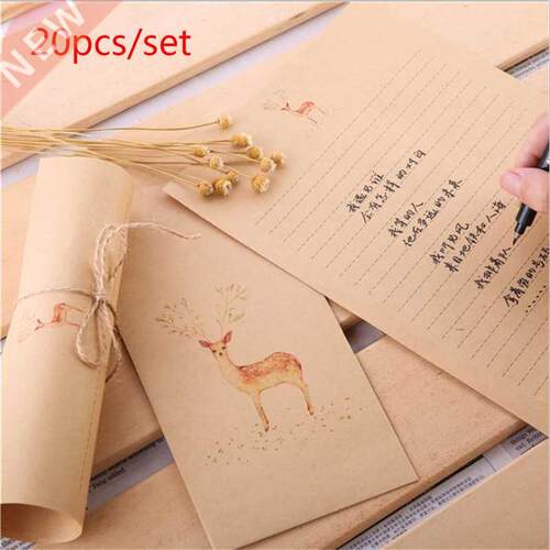 20pcs Elegant 适用于est Elk letter paper envelope set retro