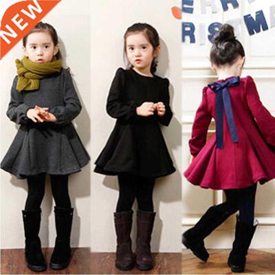 2019 Autumn winter Thick with velvet girls dress thickening