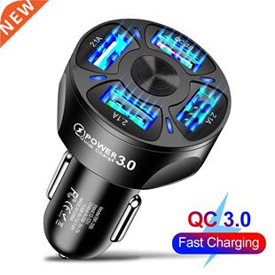 Car charger 4 Ports USB charger Cgarette Lghter Socket QC