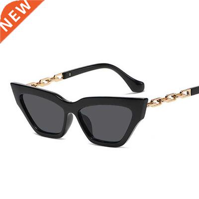 Cat Eye Vintage Sunglasses Women Fashion Metal Chain Design