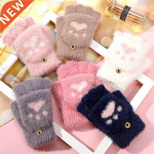Mink gloves Cute Cat Claw Winter Warm Touchscreen Gloves Wom