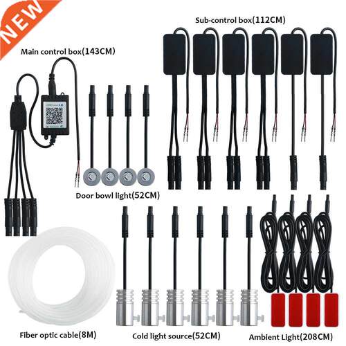 10 in 1 RGB LED Atmosphere Car Light Interior Decoration Fib
