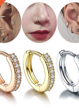 1PC 18G Nose Rings Pircing Septum Cz Hoop Ear Cartilage Pier