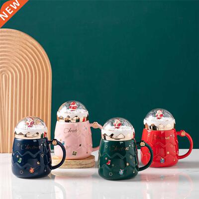 Christmas Ceramic with Lid Santa Claus Shape Festive