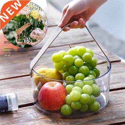 1PC Transparent Barrel High-Value PET Fruit Storage Bucket
