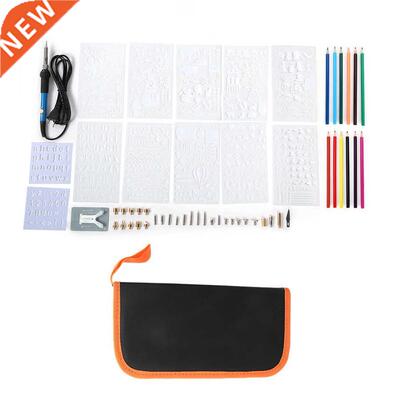 56pcs Wood Burning Pen Kit Adjustable Temperature Soldering