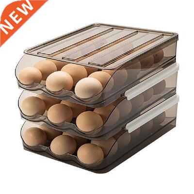 Egg Box Automatc Rollng Ktchen Storage Transparent